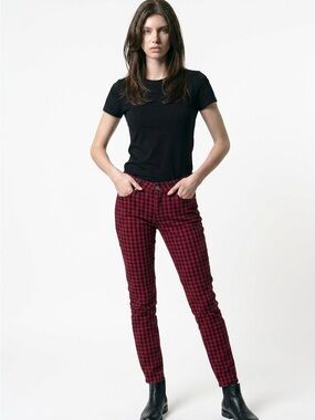 H&M Red and Black Plaid Pants